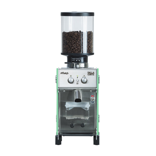 Front view of Dalla Corte Grinder Max (Mint Green)