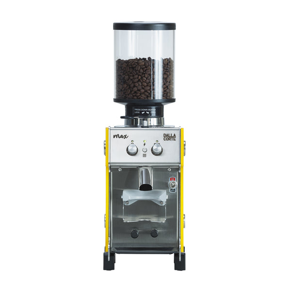 Front view of Dalla Corte Grinder Max (Yellow)