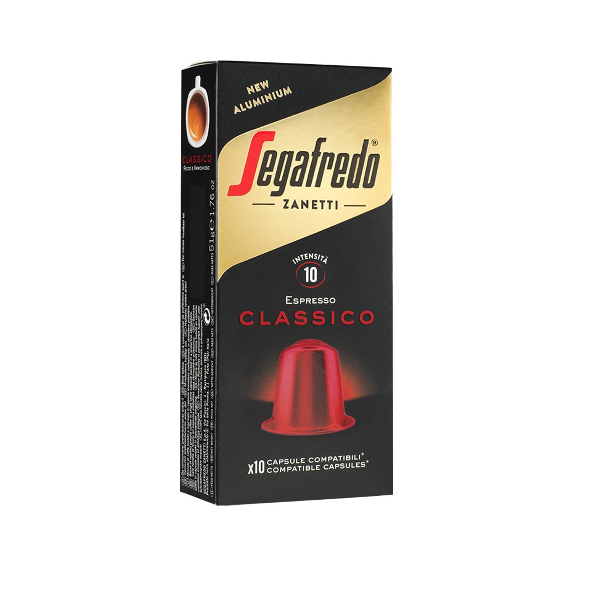 Segafredo Zanetti - Classico Coffee Aluminum Capsule (Nespresso® Compatible) (10pcs)